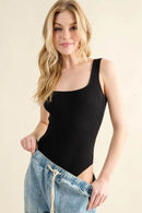 And The Why Ribbed Square Neck Bodysuit - Store 42