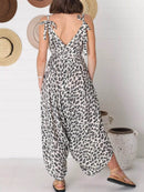 Full Size Leopard Print V-Neck Wide Leg Jumpsuit Plus Size - Store 42