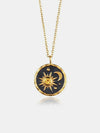 Alloy Inlaid Zircon Sun & Moon Necklace Gold One Size