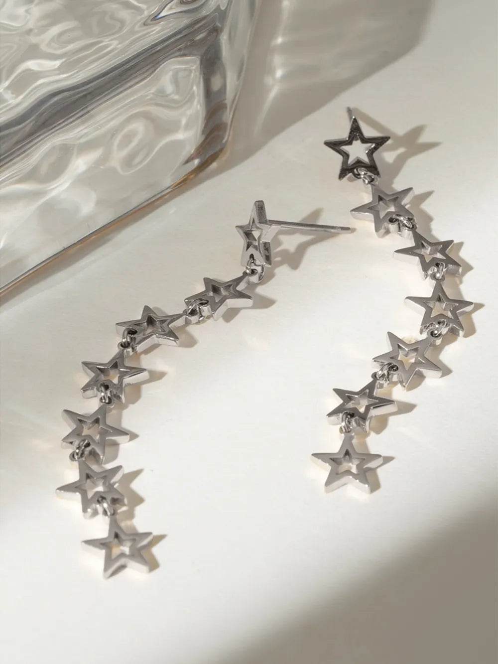 18K Gold-Plated Stainless Steel Cutout Star Earrings - Stylish, Durable, and Lightweight - Store 42