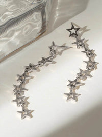 18K Gold-Plated Stainless Steel Cutout Star Earrings - Stylish, Durable, and Lightweight - Store 42
