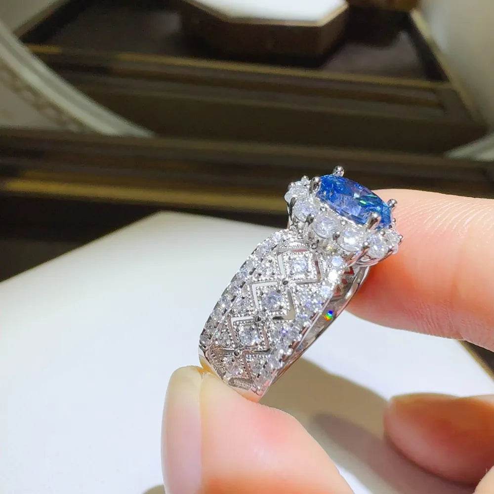 1 Carat Moissanite Zircon 925 Sterling Silver Ring - Store 42