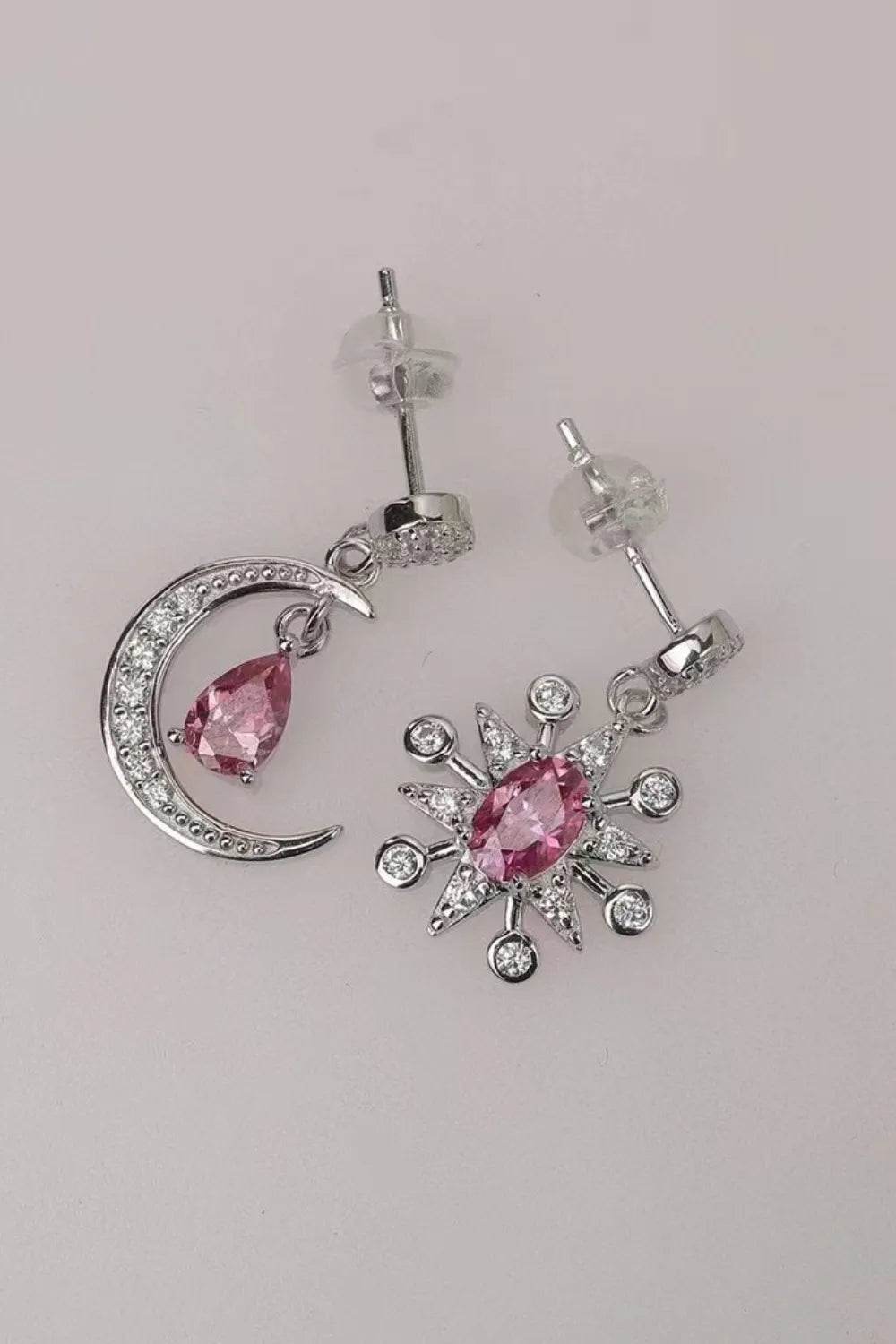 1 Carat Moissanite 925 Sterling Silver Moon & Star Earrings - Store 42