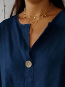 Full Size Casual Notched Drop Shoulder Blouse Plus Size - Store 42