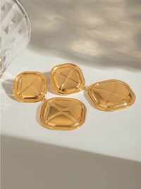 Elegant 18K Gold-Plated Stainless Steel Square Earrings - Stylish and Durable Design - Store 42