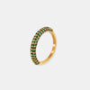 18K Gold-Plated Inlaid Zircon Ring Dark Green