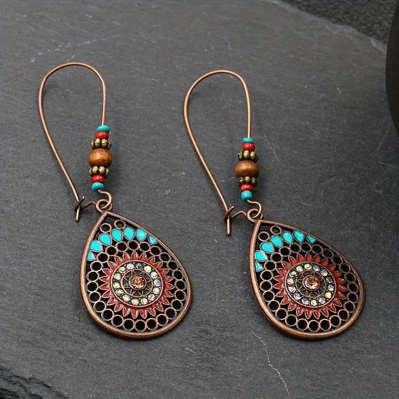 Elegant Alloy Teardrop Earrings with Oil Drip Finish - Stylish Casual Accessory - Store 42