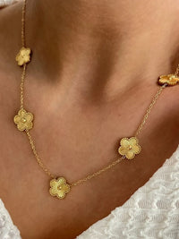 18K Gold-Plated Flower Chain Necklace Gold One Size