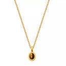 2 Piece Natural Stone and Gold Chain Necklace with Pendant