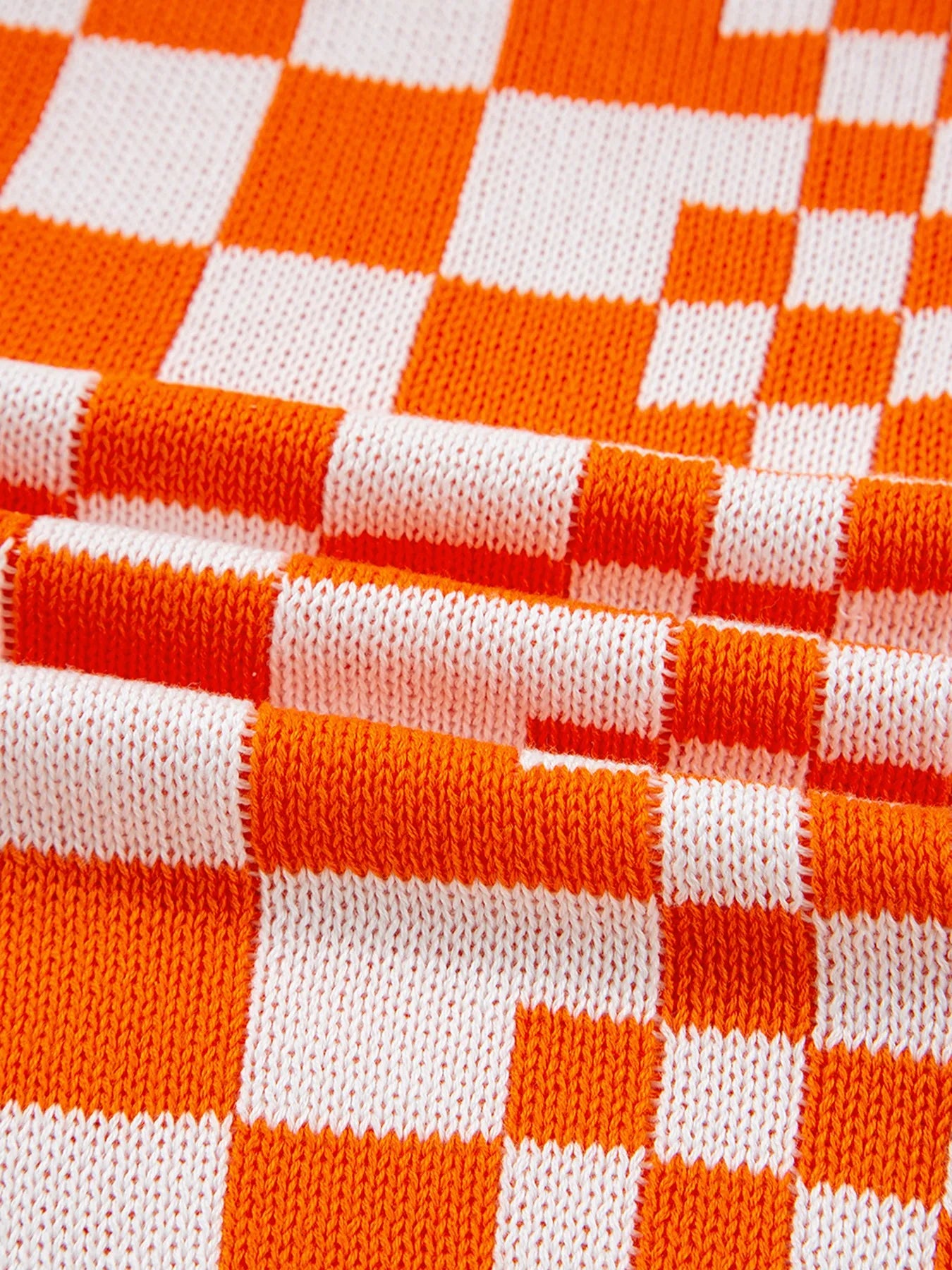 Checkered Pattern Open Front Cardigan