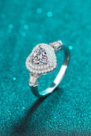1 Carat Moissanite Heart Ring in 925 Sterling Silver - Elegant Platinum-Plated Jewelry - Store 42