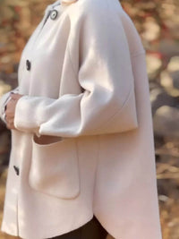Full Size Button-Front Raglan Sleeve Coat Plus Size - Store 42