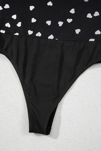 Heart Square Neck Long Sleeve Bodysuit - Store 42