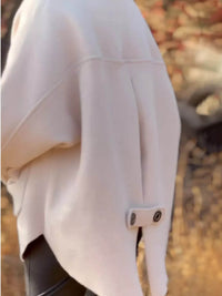 Full Size Button-Front Raglan Sleeve Coat Plus Size - Store 42