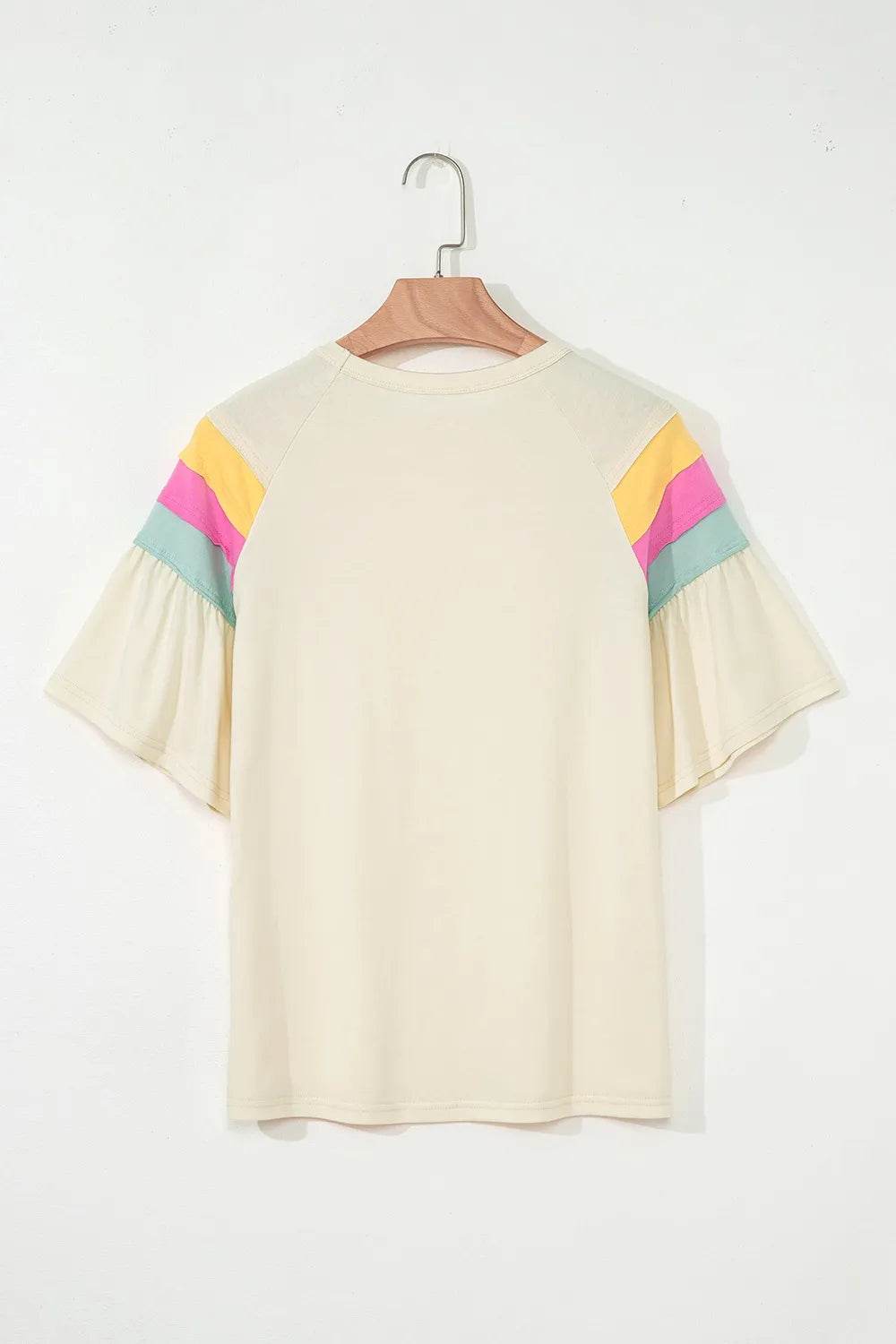 Slightly Stretchy Color Block T-Shirt with Stitched Sleeves for Effortless Style - Store 42