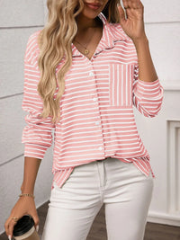 Striped Button Up Long Sleeve Shirt