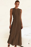Contrast Stitching Maxi Tank Dress