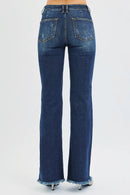 RISEN Full Size Tummy Control Mid Rise Flare Jeans Plus Size