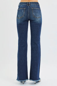 RISEN Full Size Tummy Control Mid Rise Flare Jeans Plus Size