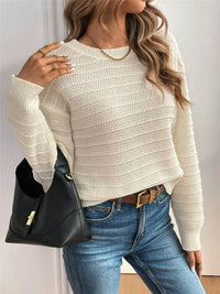 Round Neck Bow-Back Knit Top