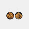 PU Leather Pumpkin Earrings Tangerine One Size