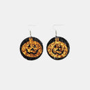 PU Leather Pumpkin Earrings Tangerine One Size