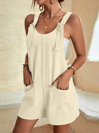 Full Size Knot Strap Romper with Pockets Plus Size - Store 42