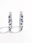 925 Sterling Silver Huggie Earrings with Inlaid Zircon, Platinum-Plated, Stylish & Durable - Store 42