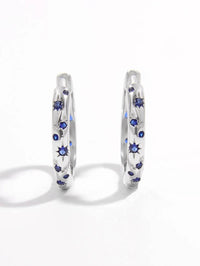 925 Sterling Silver Huggie Earrings with Inlaid Zircon, Platinum-Plated, Stylish & Durable - Store 42
