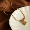 18K Gold-Plated Zircon Heart Necklace Gold One Size