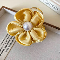 Flower Acrylic Hair Claw Clip Yellow One Size