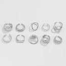 10-Piece 18K Gold-Plated Alloy Geometric Ring Set for Stylish Accessories - Store 42