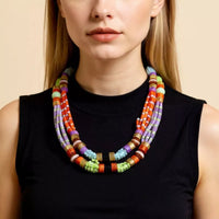 2 Piece Artificial Crystal Bead Necklace