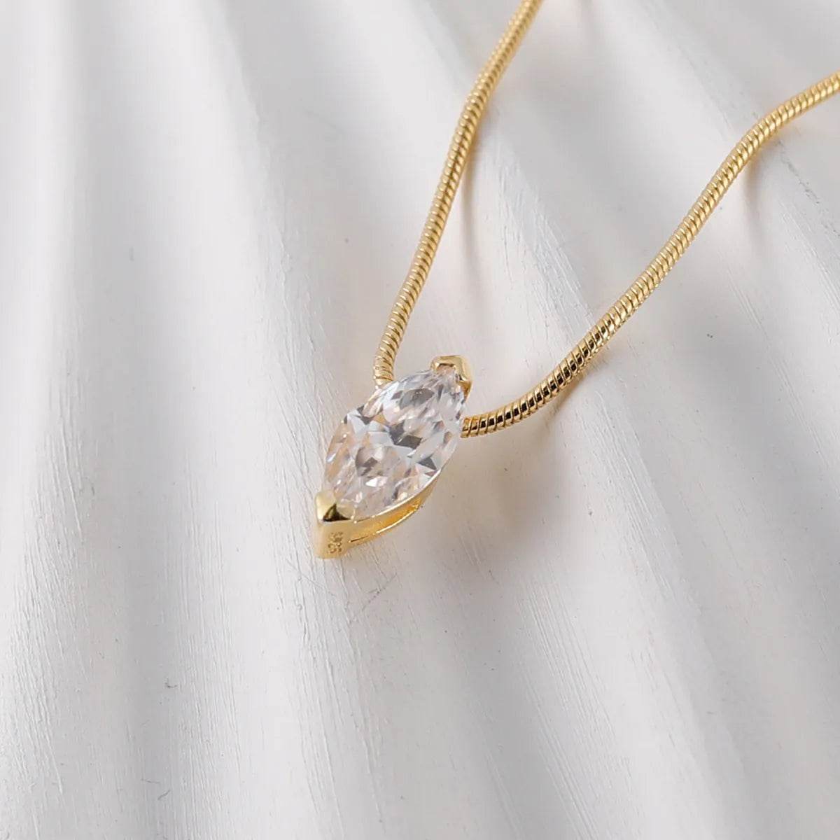 1 Carat Moissanite Necklace in 925 Sterling Silver with 18K Gold-Plated Finish