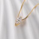 1 Carat Moissanite Necklace in 925 Sterling Silver with 18K Gold-Plated Finish - Store 42