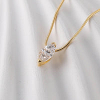 1 Carat Moissanite Necklace in 925 Sterling Silver with 18K Gold-Plated Finish - Store 42