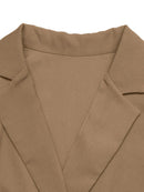 Lapel Collar Leopard Cuff Long Sleeve Blazer