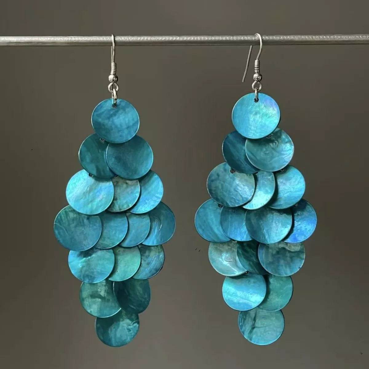 Elegant Stainless Steel Shell Dangle Earrings - Stylish, Lightweight & Unique Design