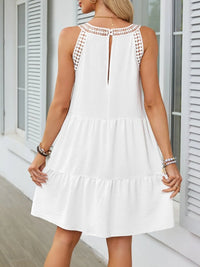 Ruffled Hem Lace Sleeveless Dress