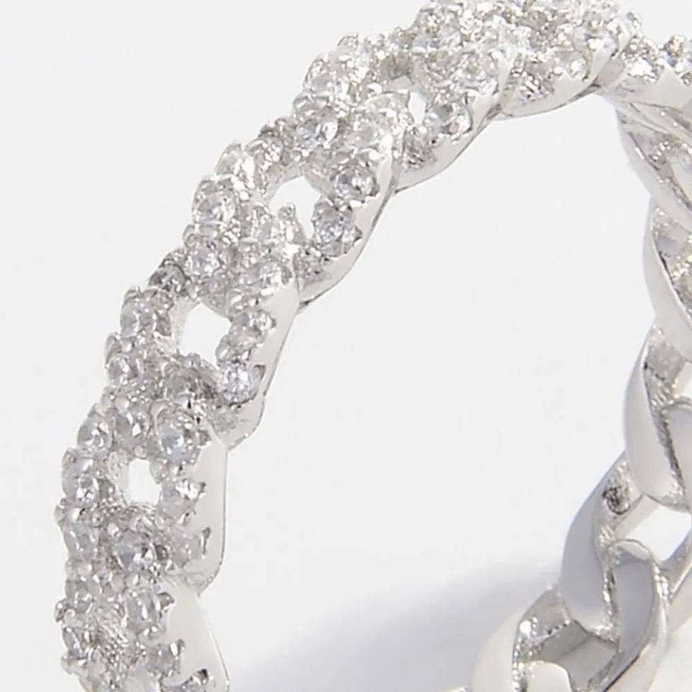 Elegant 925 Sterling Silver Ring With Zircon Inlay - Platinum-Plated, Stunning Design - Store 42
