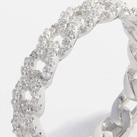 Elegant 925 Sterling Silver Ring With Zircon Inlay - Platinum-Plated, Stunning Design - Store 42