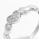 925 Sterling Silver Heart Ring with Inlaid Zircon - Elegant Platinum-Plated Design - Store 42