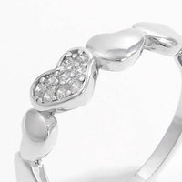 925 Sterling Silver Heart Ring with Inlaid Zircon - Elegant Platinum-Plated Design - Store 42
