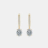3 Carat Moissanite 925 Sterling Silver Earrings Gold One Size