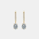 3 Carat Moissanite 925 Sterling Silver Earrings Gold One Size