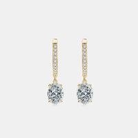 3 Carat Moissanite 925 Sterling Silver Earrings Gold One Size