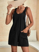 Full Size Knot Strap Romper with Pockets Plus Size - Store 42