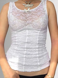 Devine Lace Round Neck Tank