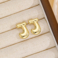 18K Gold-Plated Bubble Letter Stud Earrings - Unique Personalization, Lightweight Design - Store 42