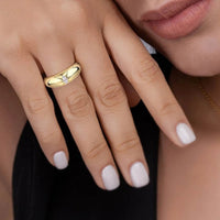 Elegant 925 Sterling Silver Moissanite Ring with 0.1ct Gemstone - Stunning 18K Gold-Plated Design - Store 42